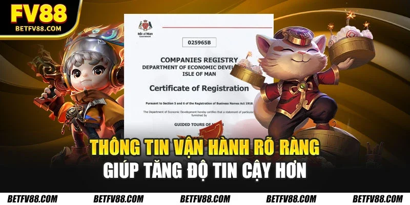 Thông tin vận hành rõ ràng giúp tăng độ tin cậy hơn